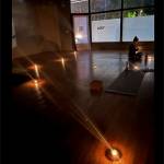 An instructor sets the mood for her class.