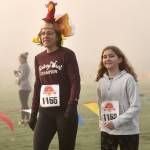 Turkey hats were popular at the annual Thanksgiving Day fun run.