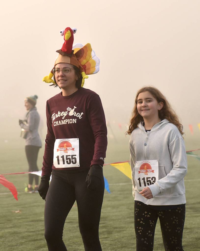 Turkey hats were popular at the annual Thanksgiving Day fun run.