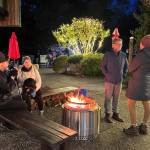 Fire pits were popular on the chilly evenings.