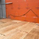 Subfloor and framing is underway on the newly completed foundation and footings at the west end of the police station and court facility. Courtesy Photos