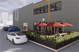 A proposed patio was newly added to the project to the north.