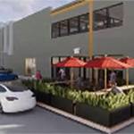 A proposed patio was newly added to the project to the north.