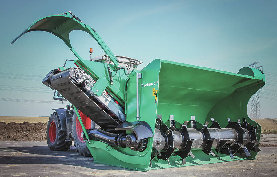 Tracturn2 is a unique side-discharge compost turner manufactured by GMT's partner Compost Systems of Austria. Courtesy Photo