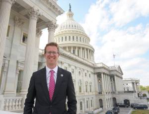 U.S. Rep. Derek Kilmer stands outside the nation's capitol. Mike De Felice/Kitsap News Group Photos
