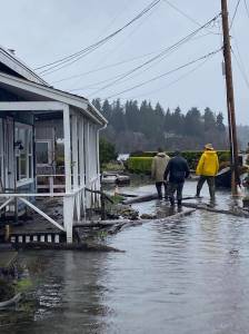 Homes flooded by King Tides at Hedley Spit Dec. 27. Larisa Poirier Courtesy Photos
