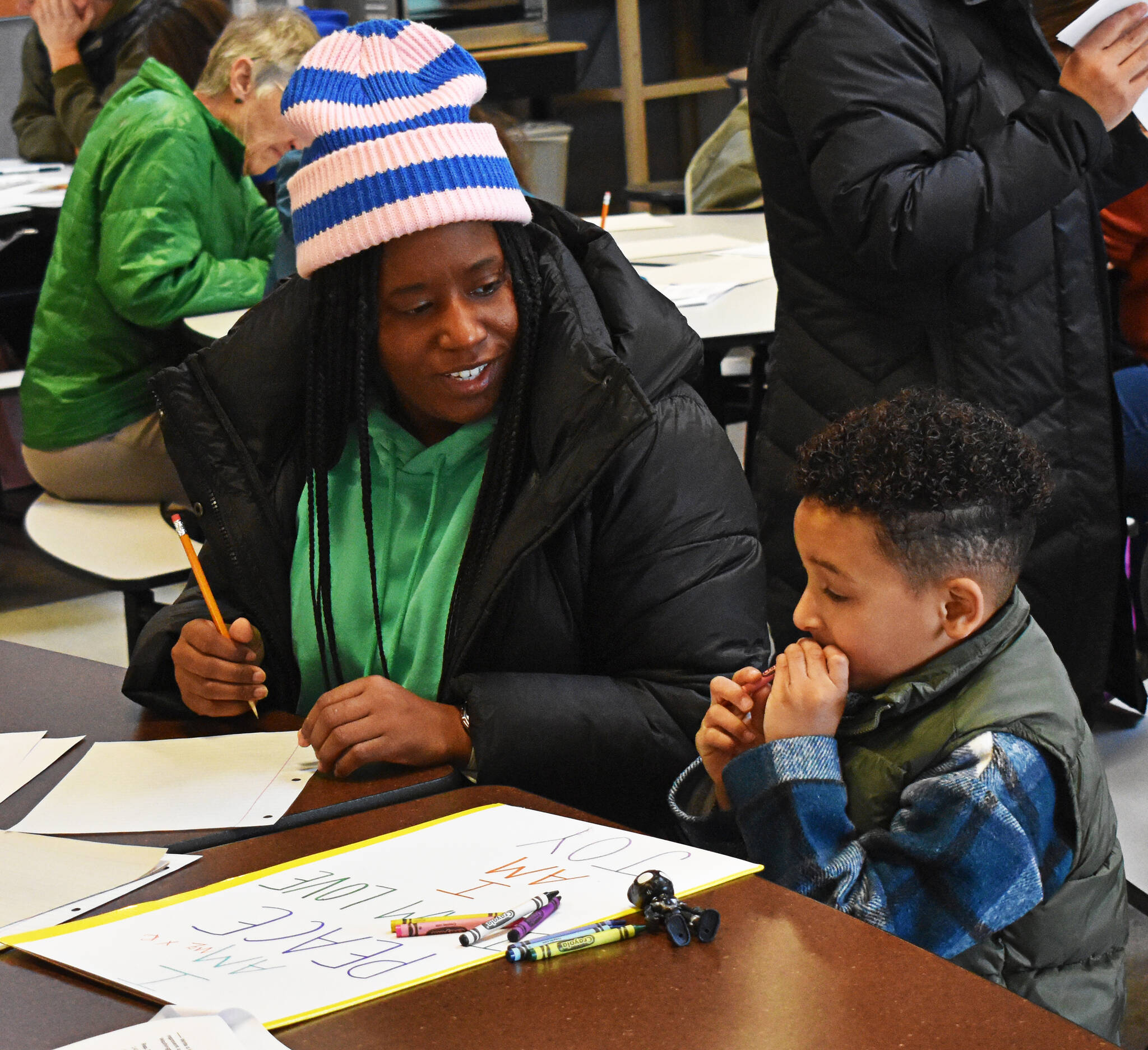 Community members wrote letters to leaders asking them to work for peace.