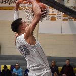 Cade Orness finished the game with three dunks against Kingston. Nicholas Zeller-Singh/Kitsap News Group