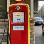 This old-style gas pump has been turned into an EV charger. BI Chamber Courtesy Photo