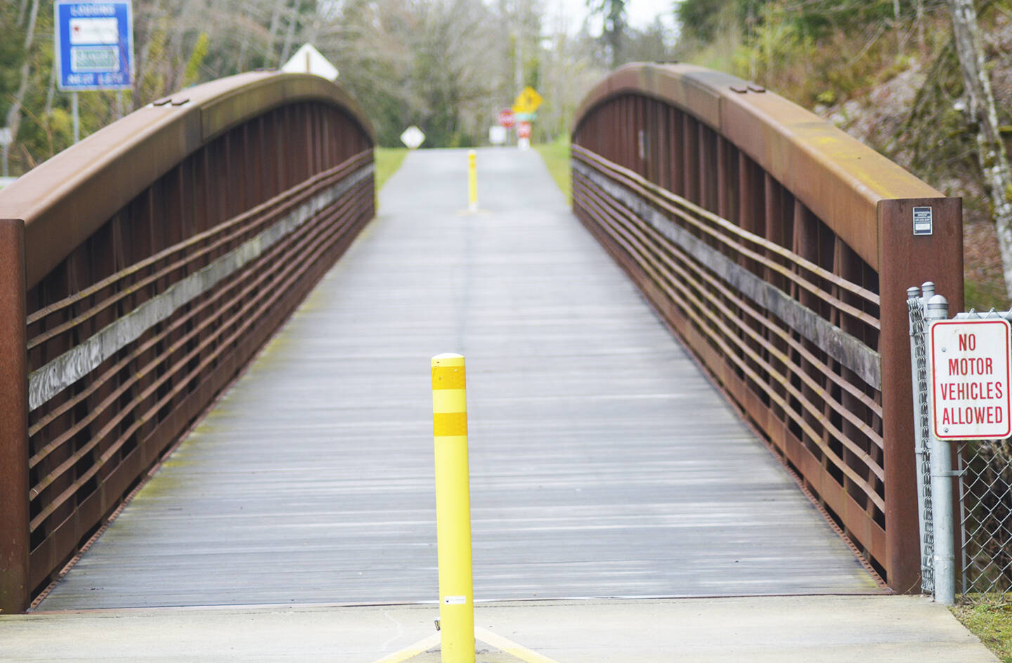 The trail starts just before where this bridge is in Bainbridge and goes all the way to the coast. Steve Powell/Kitsap News Group