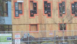 Work continues on the police-court facility on Bainbridge Island. Steve Powell/Kitsap News Group