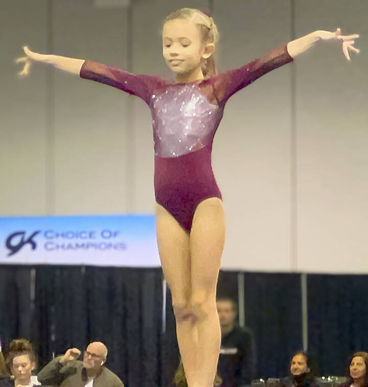 Siena Sumsky on the balance beam. Family courtesy photo