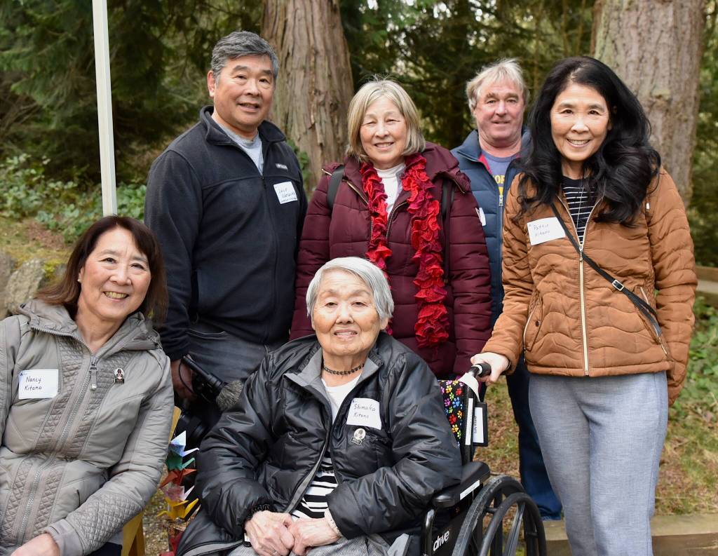 Family members reunite with survivor Shimako Nishimori Kitano, 91, to commemorate the 81st anniversary of the Japanese American Exclusion.