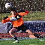 Spartan Finn Archibald lays out for a save.