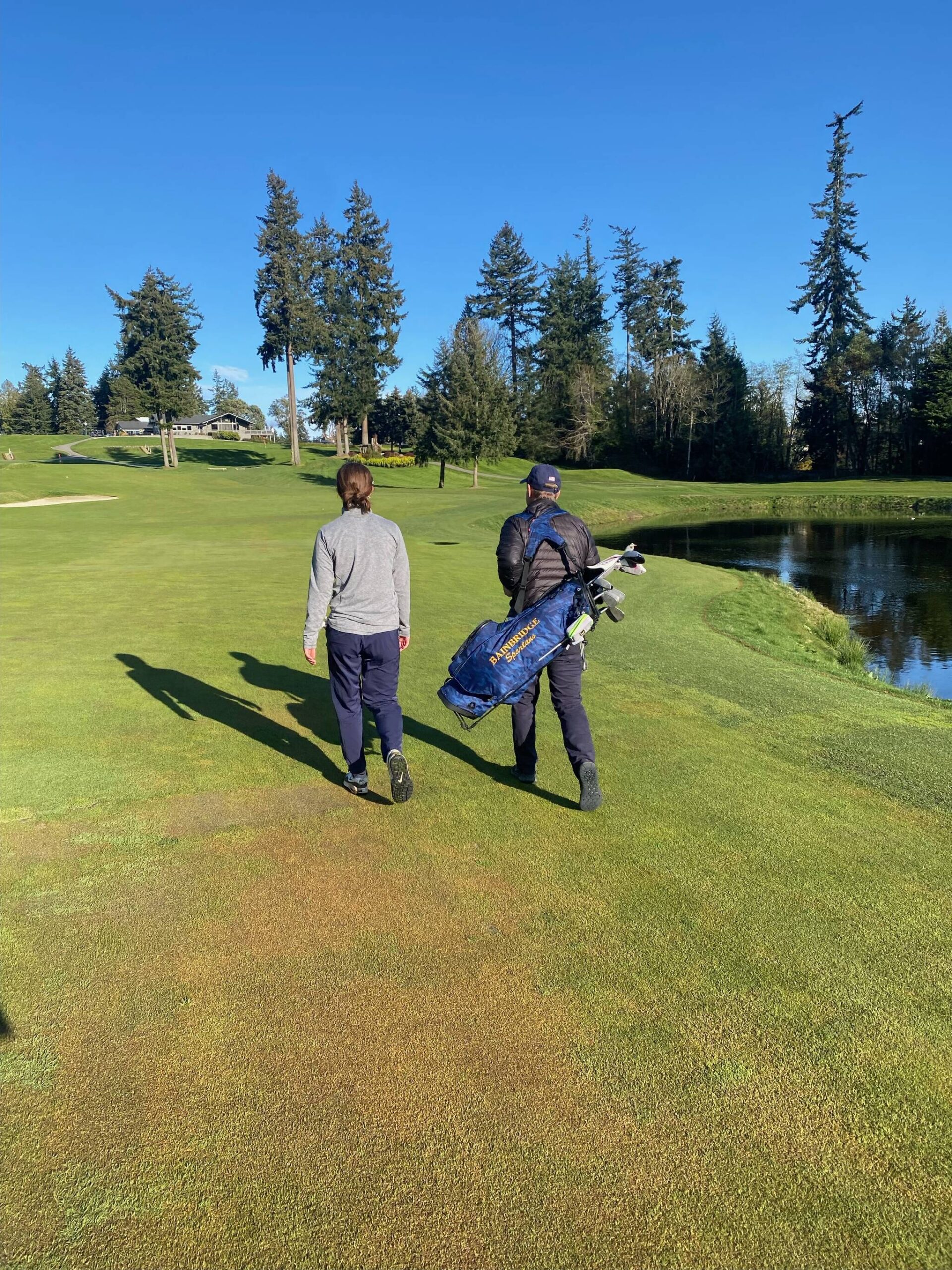 Ian Havill carried the Spartans seniors golf bags on their final home hole in their high school career. Ian Havill courtesy photo