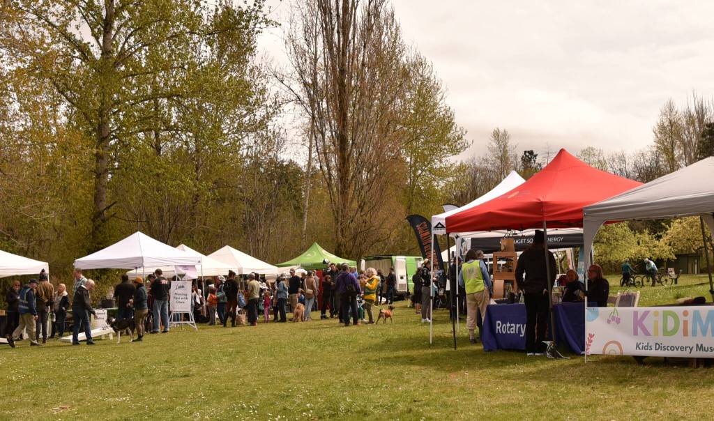 More than 30 groups and organization set up booths to celebrate Earth Day April 22 at Battle Point Park with activities engaging the community in various elements of caring for the earth, from sustainability to conservation to wildlife education.
