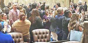 House members celebrate the end of the session, but they likely will be called back. Alexandria Osborn courtesy photo