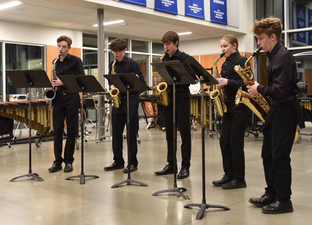 The BHS Saxophone Quintet of Noah Weiss, Lang Armstrong, Isaiah Beyer, Cascade Kaseler and Sebastian Ford took third place for Small Saxophone Ensemble at state in Ellensburg April 28.