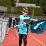 Audis Jones, 11-year-old fan, waves the POFC flag during the second half of the match.