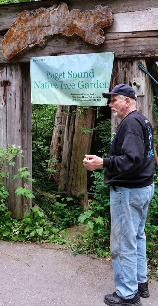 Al Phillips at the entrance to the garden.