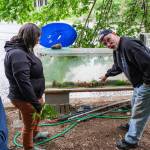 Al Phillips explains tank feature to visitors on a recent tour. Damon Williams/Kitsap News Group Photos