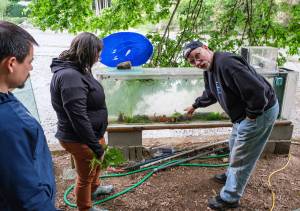 Al Phillips explains tank feature to visitors on a recent tour. Damon Williams/Kitsap News Group Photos