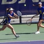 Bremertons Claire Warthen and Elena Andreu finish sixth in the 2A girls doubles bracket. Nicholas Zeller-Singh/Kitsap News Group Photos