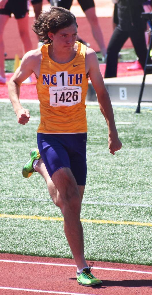 NKs Owen Wilkinson competes in the 110 hurdles.