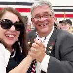 Kingston Middle School band director Jeff Haag and his wife Kathleen dance to 'Louie Louie' as his final sendoff. NKSD courtesy photos
