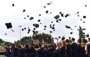 There were so many good candid shots of the Bainbridge High School graduation that we thought you'd like to take another look at some of them. Caps flying in the air, graduates with big smiles on their faces, hugs from teachers, family and friends, and caps with important and sometimes funny messages on them were just part of the scene. Nancy Treder/Kitsap News Group Photos