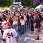 A large crowd fills Winslow Way during the Street Dance July 3.