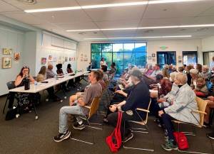 The Housing Resources Bainbridge candidate forum filled the conference room at the Bainbridge Island Library July 13. Nancy Treder/Kitsap News Group Photos