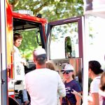 The Bainbridge Island Fire Department gave fire truck tours at Town Center during National Night Out.
