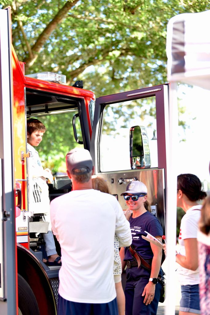 The Bainbridge Island Fire Department gave fire truck tours at Town Center during National Night Out.