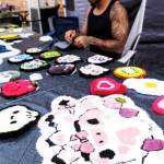 Crafts at this booth included images of animals and even a broken egg.