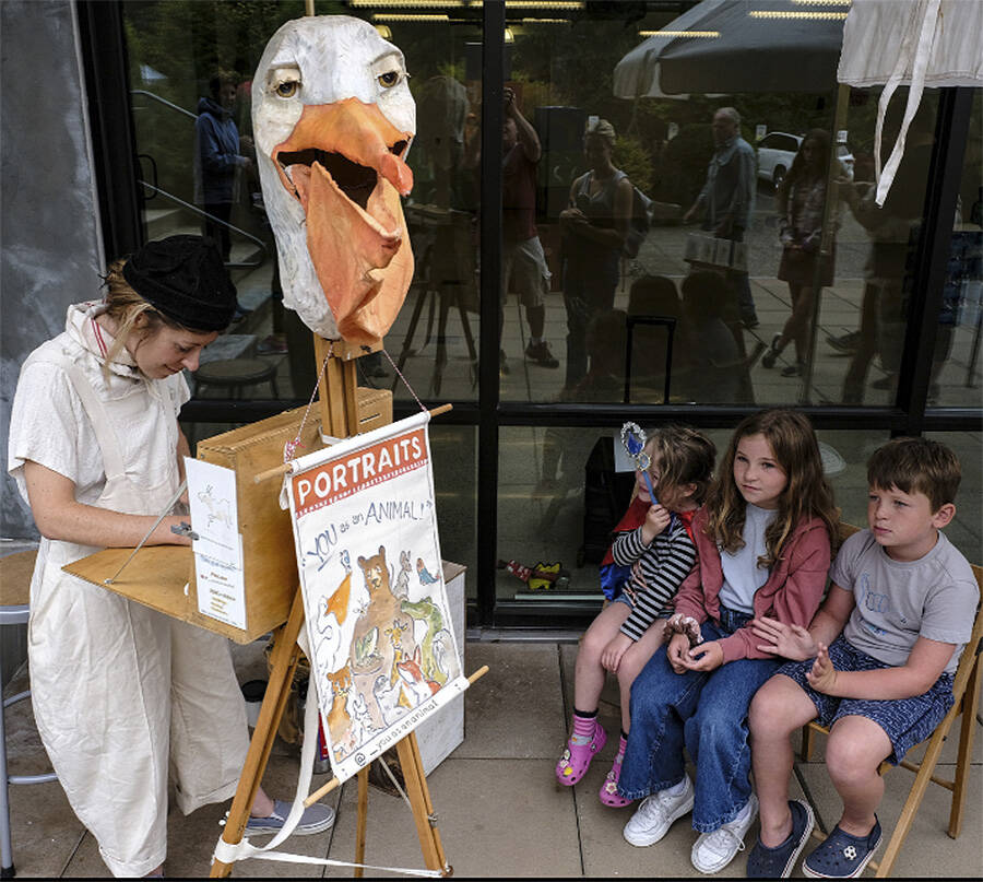 Attendees could get their portraits done at the event.