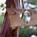 A silhouette remains of the wooden heart that was placed inside Pia the Peacekeeper during construction of the troll.