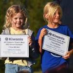 Sunlen Osius and Isla Rehder share the title as the best seven-year-old girl at the All-Comers Meet.