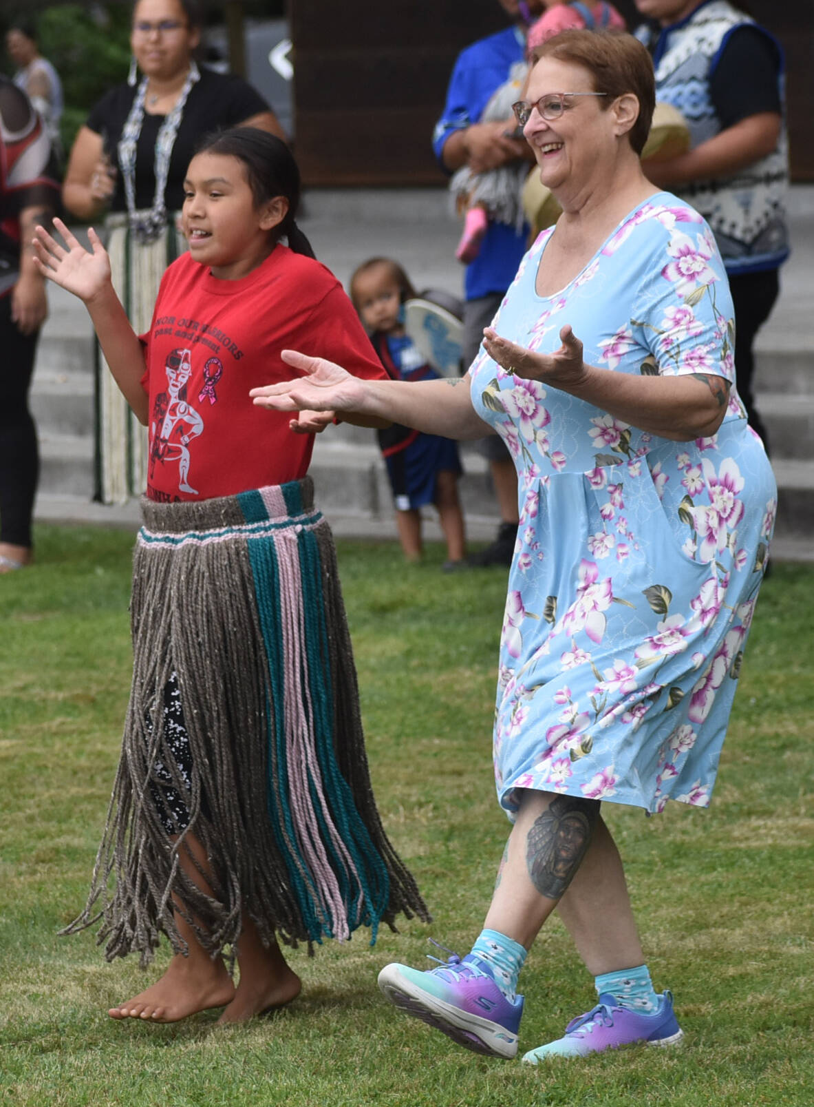 Locals join the tribal members in native dances and songs.