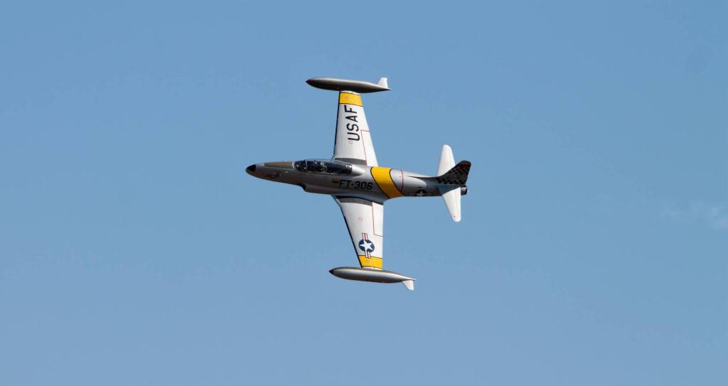 Greg Colyer soars by in a T-33 Shooting Star.
