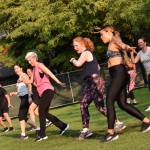 About 30 people turned out for the Zumba Dance for Maui fundraiser at Town Center Aug. 25.