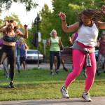 Nancy Treder/Kitsap News Group Photos
Janna Chan participates in the Zumba Dance for Maui fundraiser led by Olymar Gallagher at Town Center Aug. 25.
