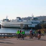 Many cyclists come over from Edmonds to participate in the bike ride.