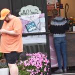 People line up for some sweet treats from Sweet Dahlia.