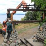 BI Parks Foundation courtesy photos
Workers construct the project, which overlooks Puget Sound and the Seattle skyline.