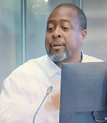 Steve Powell/Kitsap News Group
Drayton Jackson talks about the conference during the meeting.