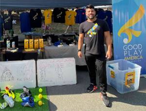 BI Rotary Courtesy photos
Alejandro Henao collects soccer supplies from Bainbridge Islanders and takes them to Colombia.