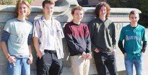 BISD courtesy photo
William Hansen (left), Troy Edwards, Cameron Albee, Zachery Huck and Caleb Nelson.