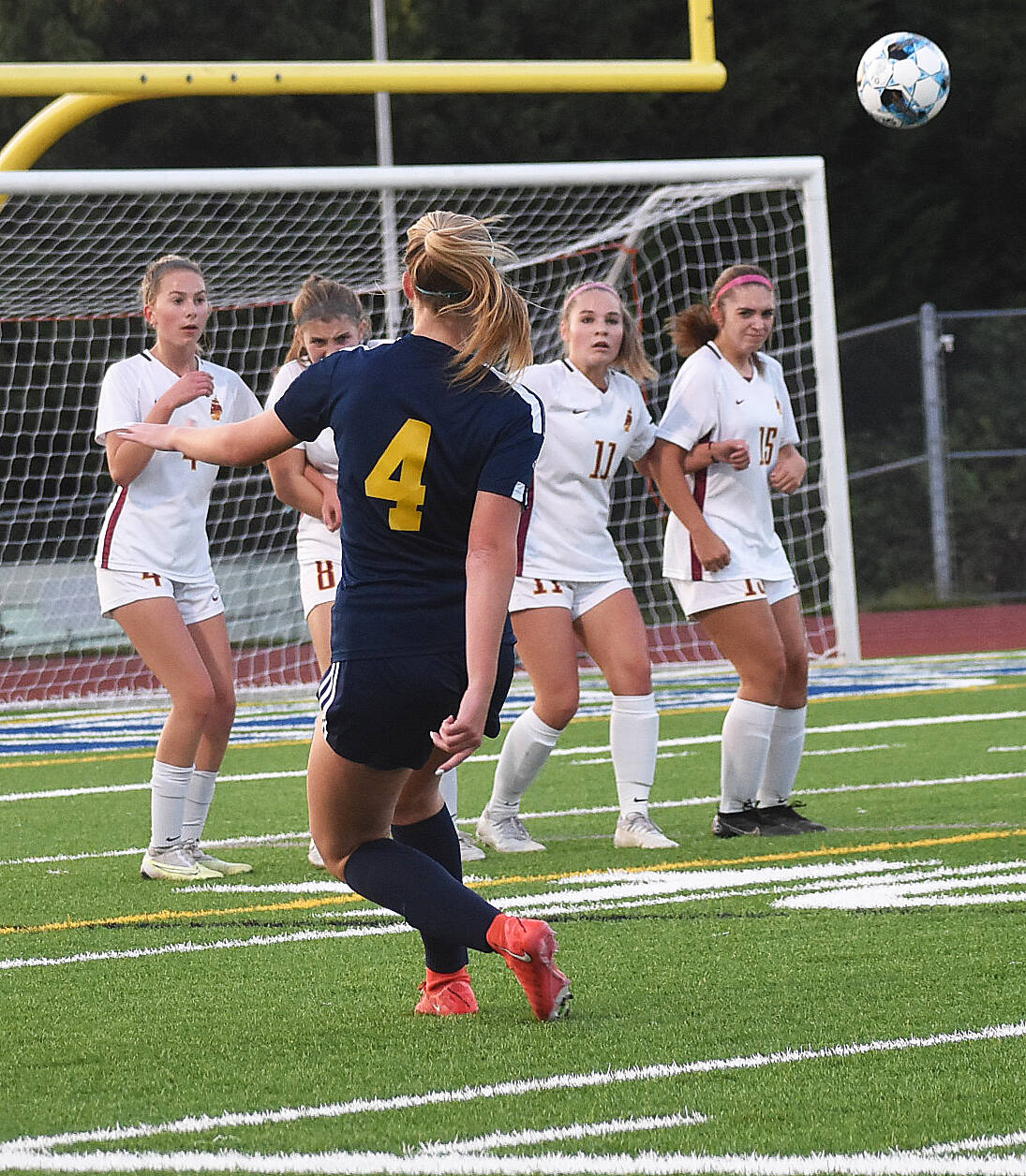 Arden De Lanoy scores a goal for Bainbridge.