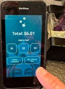 Mike De Felice courtesy photo
Not everyone is a fan of electronic devices customers fill out right in front of the server.